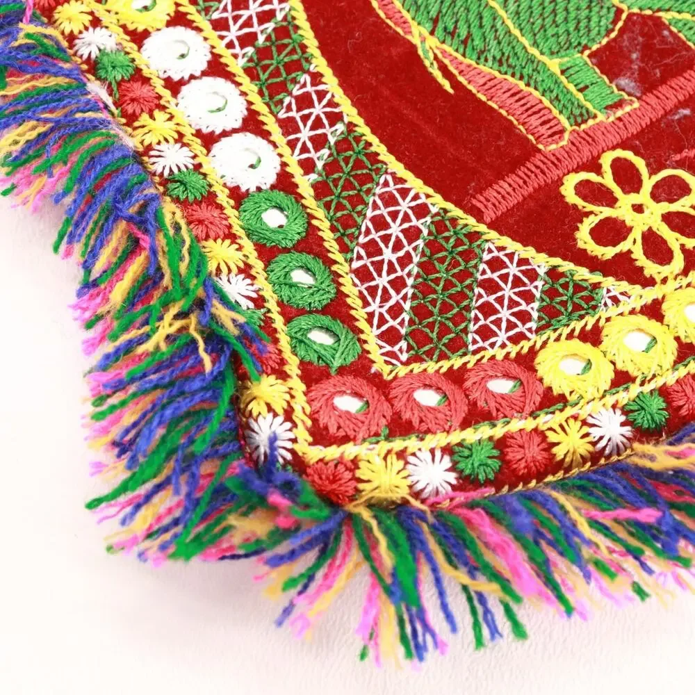 Boho Elephant Crossbody Handbag Women S Multicolored Pom Pom Purse Pouch Bag